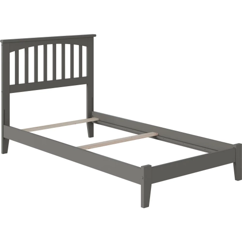Mission Twin XL Foundation Bed in Grey Wood