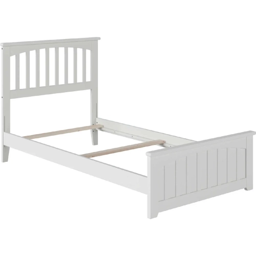 Mission Twin XL Bed with Matching Footboard in White
