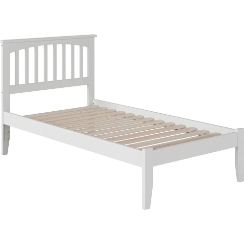 Mission Twin Platform Bed in White Wood