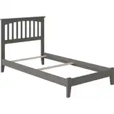 Mission Twin Foundation Bed in Grey Wood