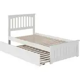 Mission Twin Bed with Matching Footboard & Urban Trundle Bed in White
