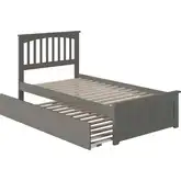 Mission Twin Platform Bed with Matching Footboard & Trundle Bed in Atlantic Grey