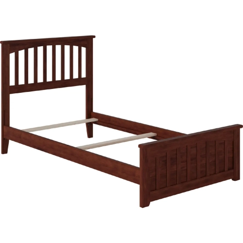 Mission Twin Bed with Matching Footboard in Walnut