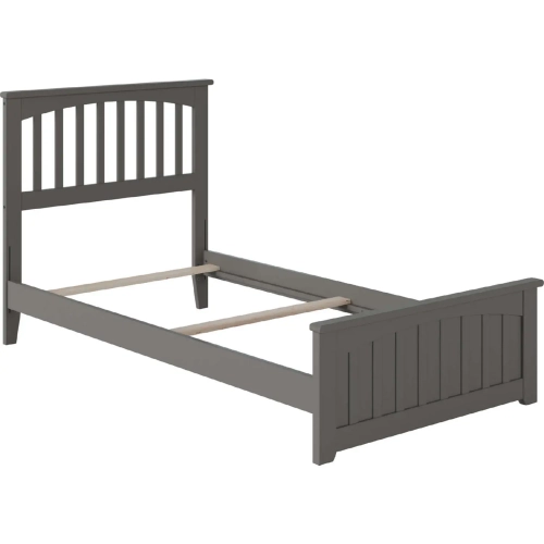 Mission Twin Bed with Matching Footboard in Atlantic Grey