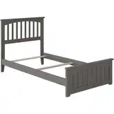 Mission Twin Bed with Matching Footboard in Atlantic Grey