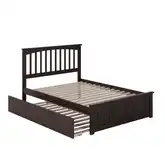 Mission Full Bed with Matching Footboard & Urban Trundle Bed in Espresso