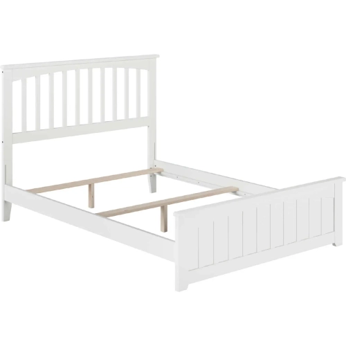 Mission Full Bed with Matching Footboard in White