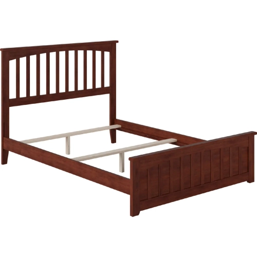 Mission Full Bed with Matching Footboard in Walnut