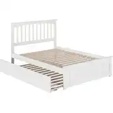 Mission Full Platform Bed with Matching Foot Board & Full Urban Trundle in White