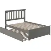 Mission Full Platform Bed with Matching Foot Board & Full Urban Trundle in Grey