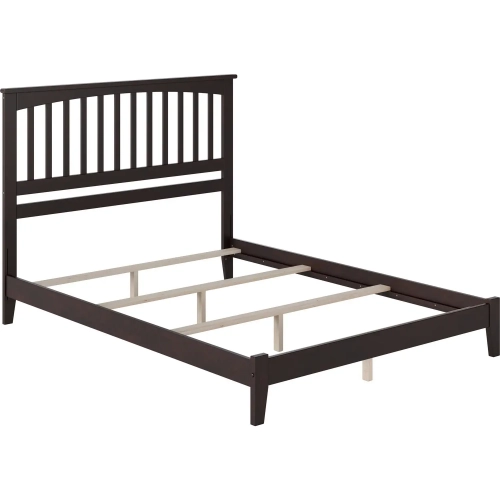 Mission Queen Foundation Bed in Espresso Wood