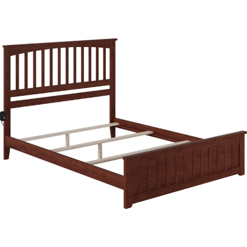Mission Queen Bed with Matching Footboard in Walnut