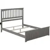 Mission Queen Traditional Bed with Matching Footboard in Atlantic Grey
