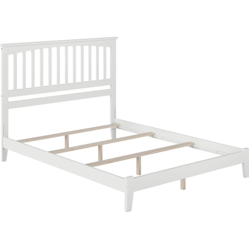 Mission King Foundation Bed in White Wood