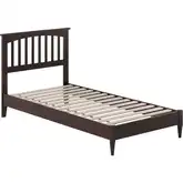 Becket Twin XL Low Profile Platform Bed in Espresso Wood
