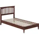 Becket Twin XL Low Profile Platform Bed in Walnut Wood