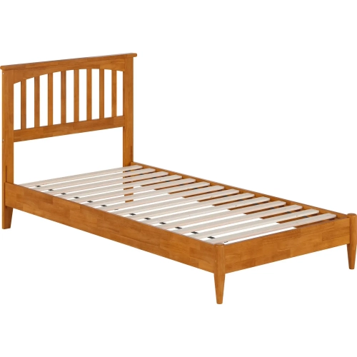 Becket Twin XL Low Profile Platform Bed in Toffee Wood