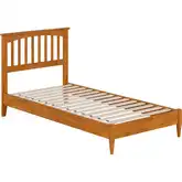 Becket Twin XL Low Profile Platform Bed in Toffee Wood