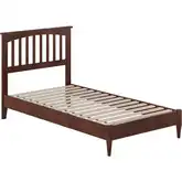 Becket Twin Low Profile Platform Bed in Walnut Wood