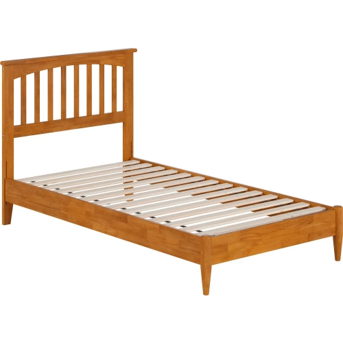 Becket Twin Low Profile Platform Bed in Toffee Wood