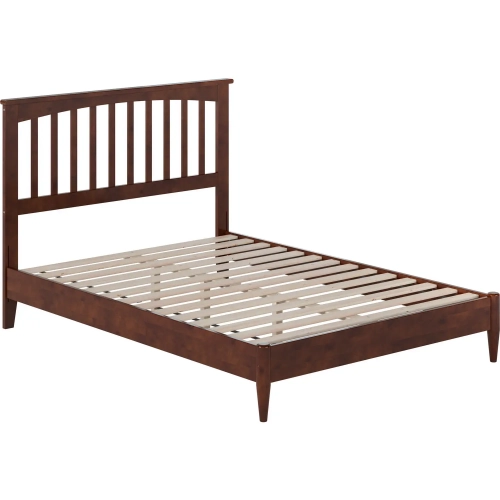 Becket Full Low Profile Platform Bed in Walnut Wood