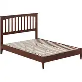 Becket Full Low Profile Platform Bed in Walnut Wood