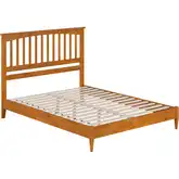 Becket Queen Low Profile Platform Bed in Toffee Wood