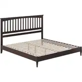 Becket King Low Profile Platform Bed in Espresso Wood