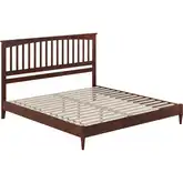 Becket King Low Profile Platform Bed in Walnut Wood