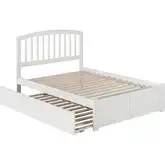 Richmond Full Platform Bed w/ Footboard & Twin Trundle in White Wood
