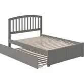 Richmond Full Platform Bed w/ Footboard & Twin Trundle in Grey Wood