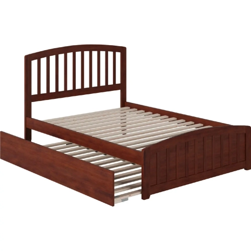 Richmond Full Bed with Matching Footboard & Urban Trundle Bed in Walnut