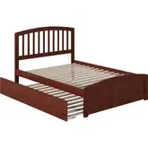 Richmond Full Platform Bed with Matching Foot Board & Full Urban Trundle in Walnut