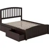 Richmond Full Bed with Matching Footboard & 2 Urban Bed Drawers in Espresso