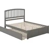Richmond King Platform Bed w/ Footboard & Twin XL Trundle in Grey Wood