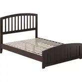Quincy Full Low Profile Platform bed with USB & Matching Footboard in Espresso Finish