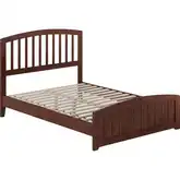 Quincy Full Low Profile Platform bed with USB & Matching Footboard in Walnut Finish