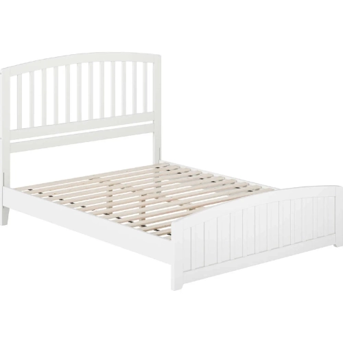 Quincy Queen Low Profile Platform bed with USB & Matching Footboard in White Finish
