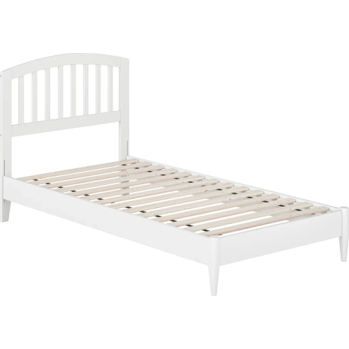 Quincy Twin XL Low Profile Platform Bed in White Wood