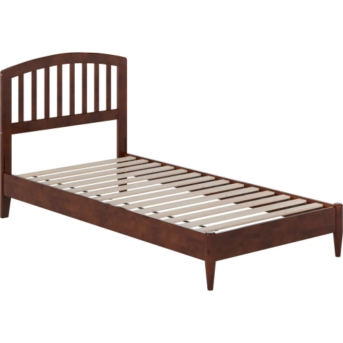 Quincy Twin XL Low Profile Platform Bed in Walnut Wood