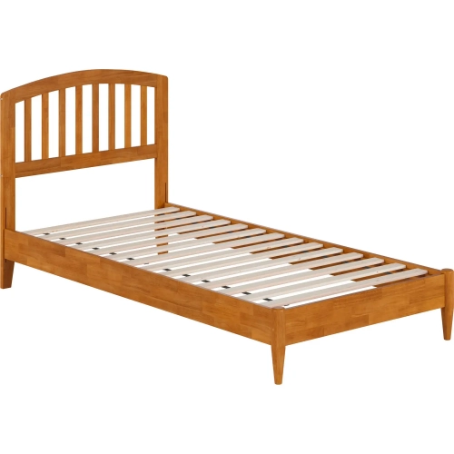 Quincy Twin XL Low Profile Platform Bed in Toffee Wood