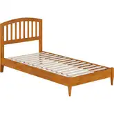 Quincy Twin XL Low Profile Platform Bed in Toffee Wood