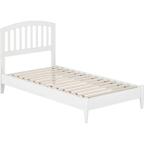 Quincy Twin Low Profile Platform Bed in White Wood