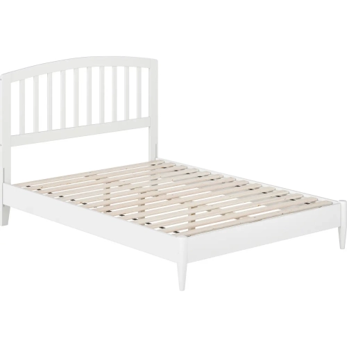 Quincy Full Low Profile Platform Bed in White Wood
