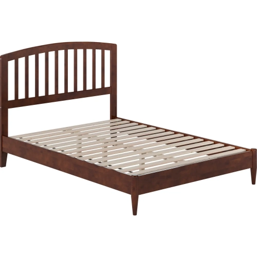 Quincy Full Low Profile Platform Bed in Walnut Wood