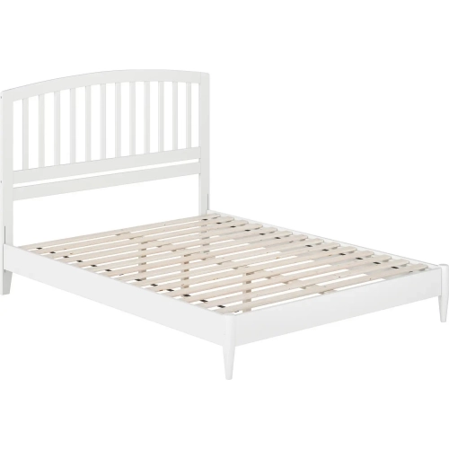 Quincy Queen Low Profile Platform Bed in White Wood