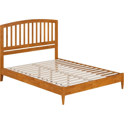 Quincy Queen Low Profile Platform Bed in Toffee Wood
