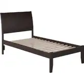 Portland Twin XL Bed with Open Footboard in Espresso