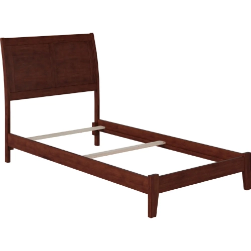 Portland Twin XL Bed with Open Footboard & Turbo Charger in Walnut