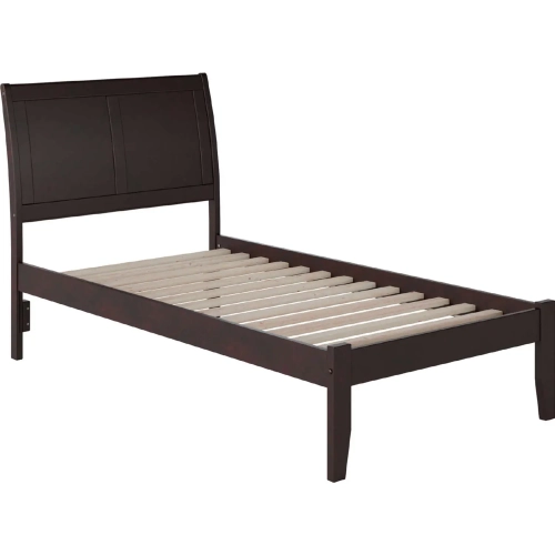 Portland Twin Bed with Open Foot Rail in Espresso